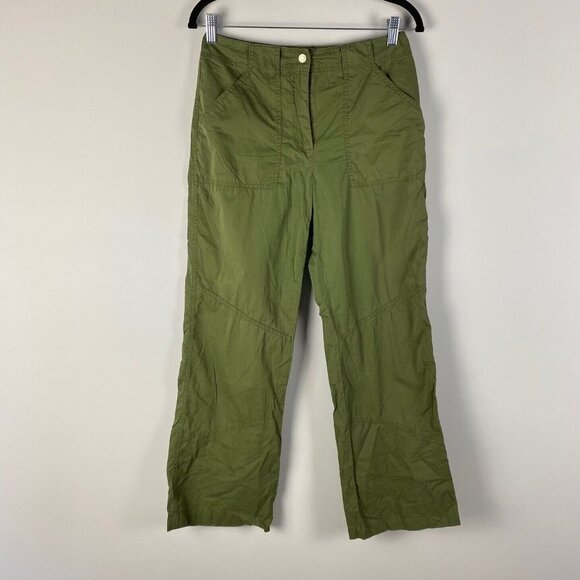 Chicos Pants Womens 0 US 4 Green Cotton Outdoor Straight Leg Pockets - Picture 1 of 8